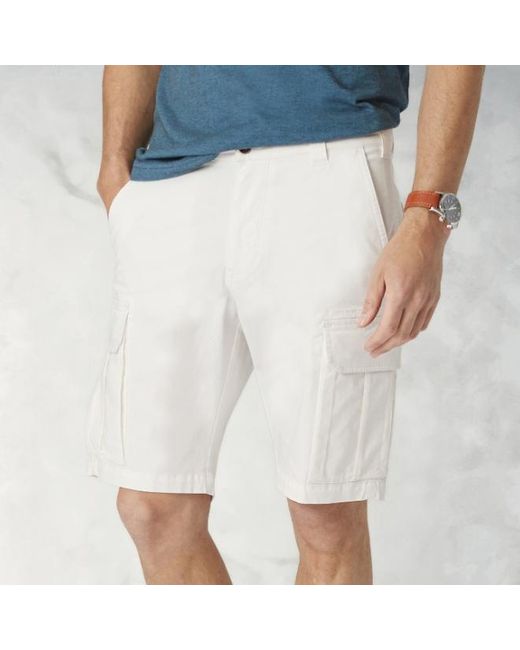 Brook Taverner White Carleton Stretch Cotton Cargo Shorts