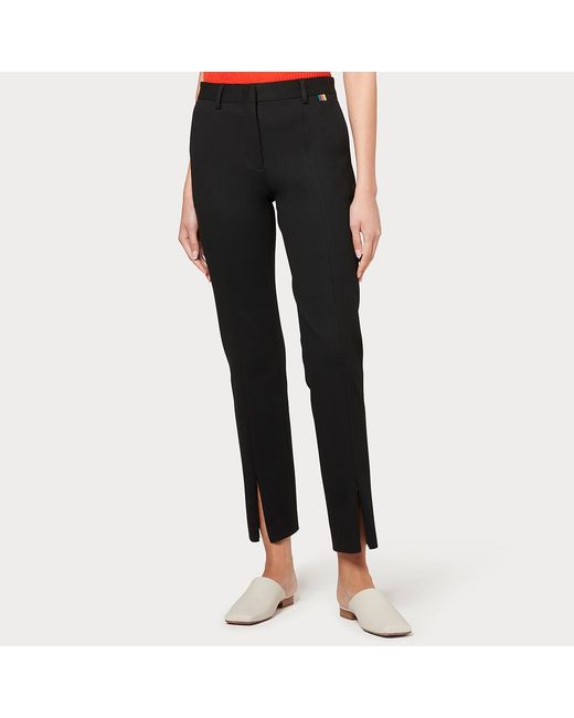 Paul Smith Black Zip Split Slim Crop Trousers