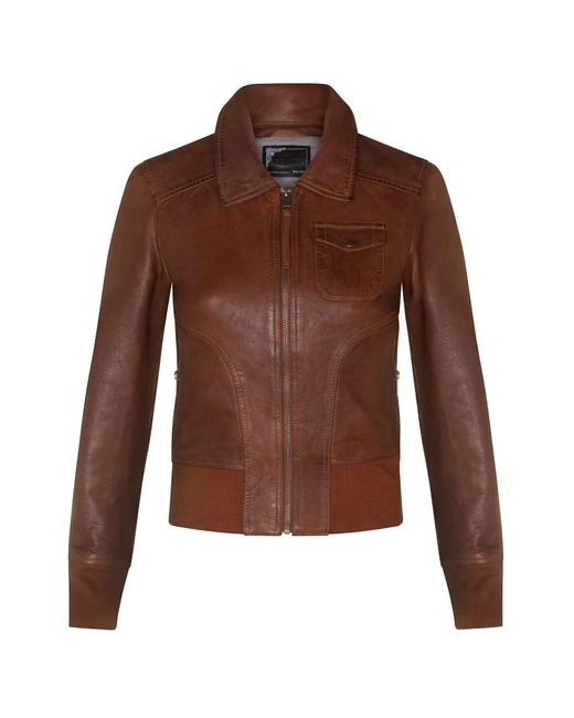Infinity Leather Brown Tan Leather Ma-1 Varsity Jacket-Ann Arbor