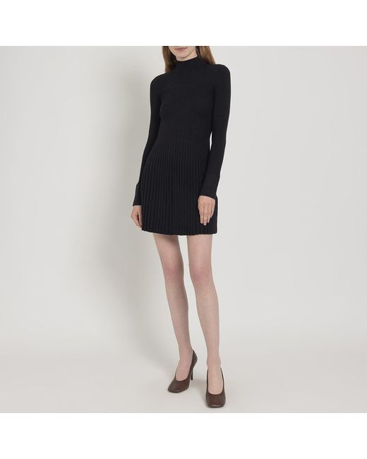 reiss vinnie knit mini dress Reiss Vinnie-Ribbed Mini Dress in Black