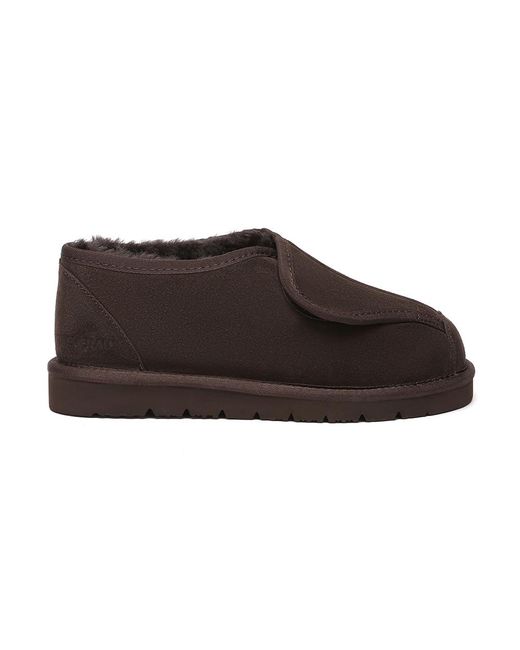 EVER AU Brown Mossy Adjustable Sheepskin Slippers