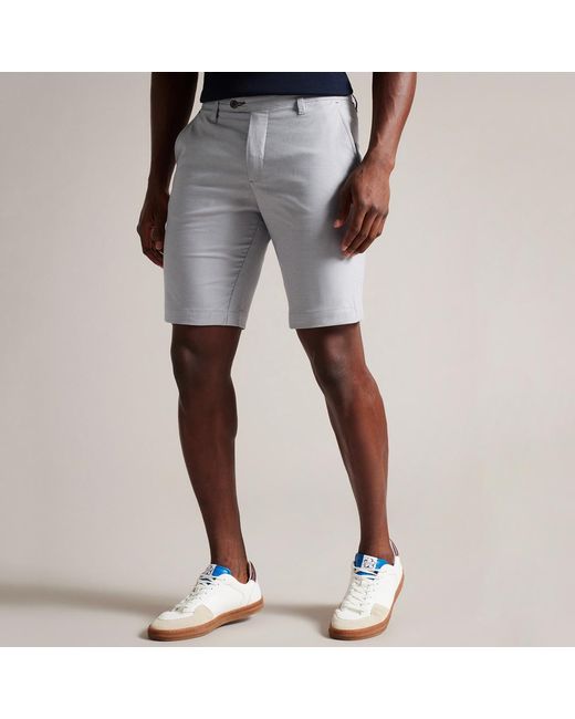 Ted Baker Gray Fruitea Cotton Blend Shorts