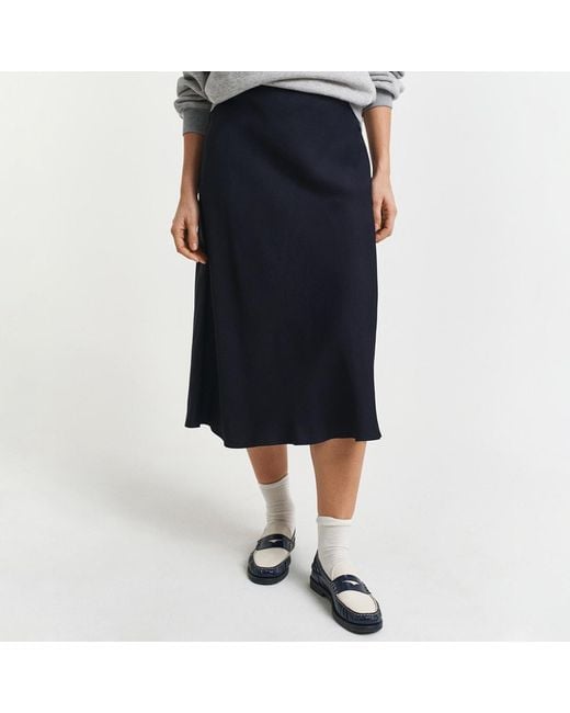 Gant Black Fluid Midi Skirt