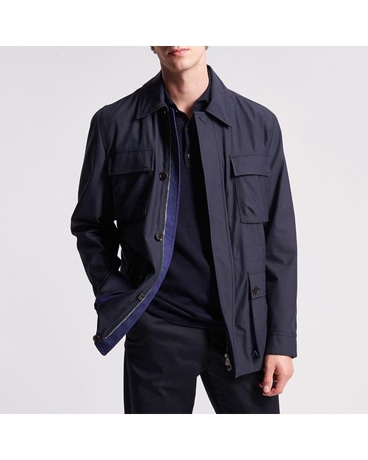 Duchamp Blue Four Pocket Cotton Jacket