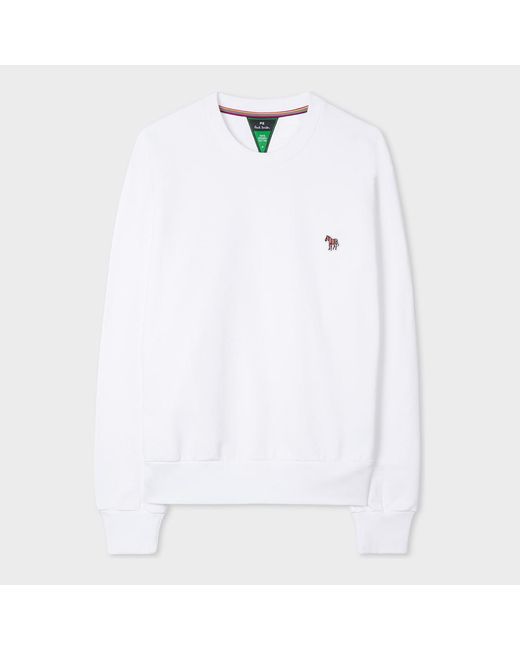 Paul Smith White Crew Neck Zebra Sweatshirt