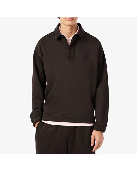 Lacoste Black Collared Logo Sweatshirt