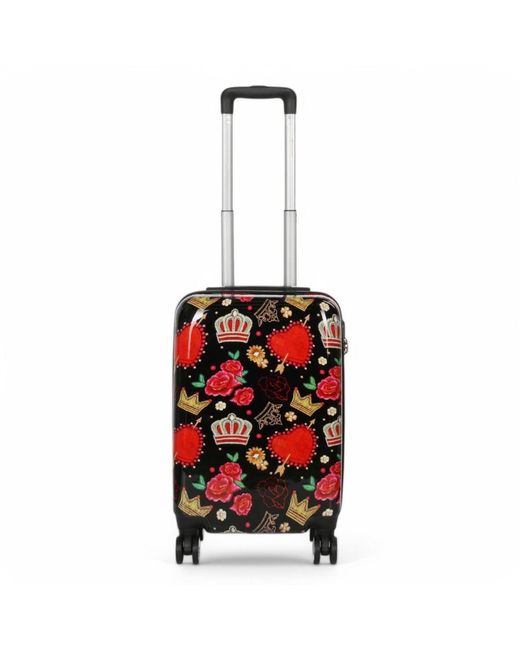 Infinity Luggage Red Snowball Flower Hard Shell Printed Cabin Suitcase