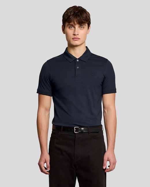 Lyle & Scott Blue Pintuck Cuff Polo Shirt