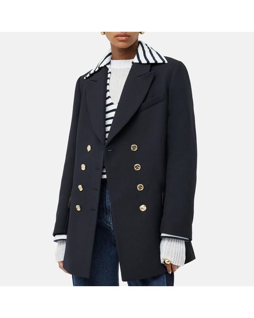 Jigsaw Blue Military Button Jacket