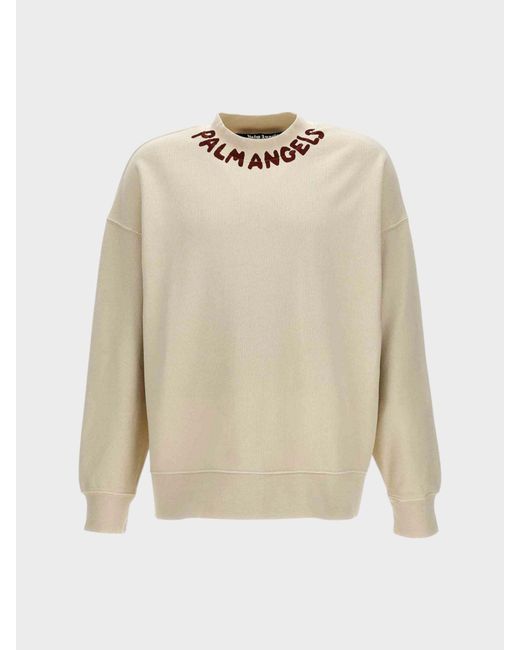 Palm Angels Natural Seasonal Logo Crewneck for men