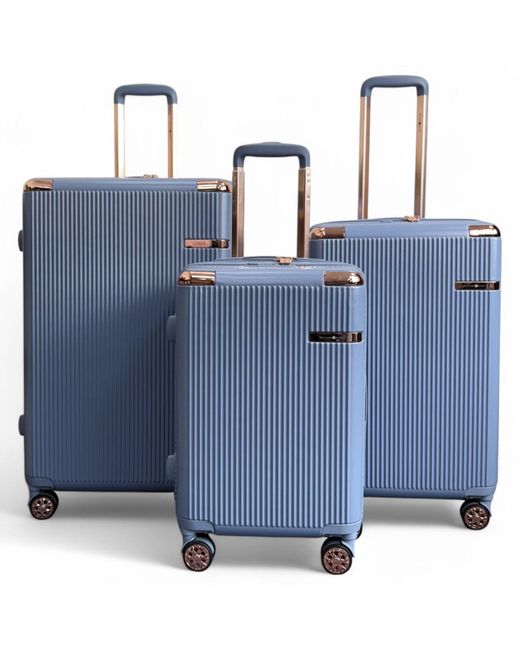 Infinity Luggage Blue Snowball Expandable Hard Shell Suitcase