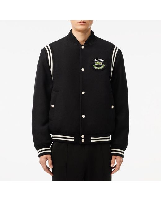 Lacoste Black Embroidered Bomber Jacket