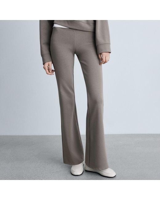 Mango Gray Medium Flared Knitted Trousers