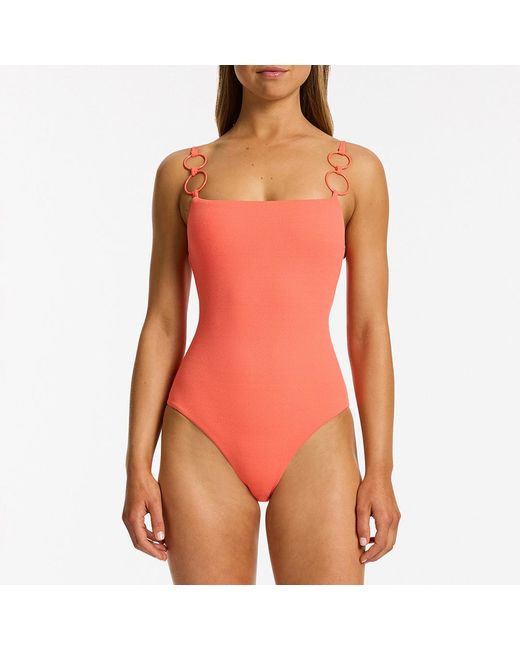 Jets by Jessika Allen Orange Tank One-Piece
