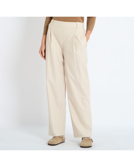 Vince Natural Pleat Front Pull On Trouser