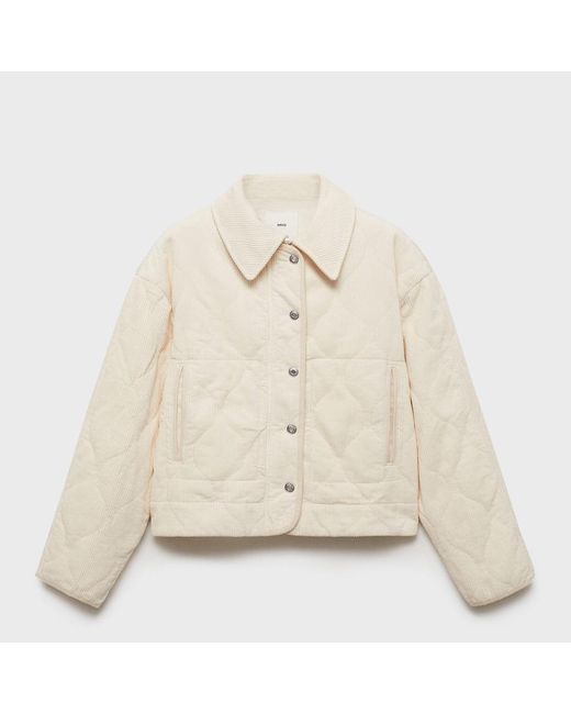Mango Natural Quilted Corduroy Jacket