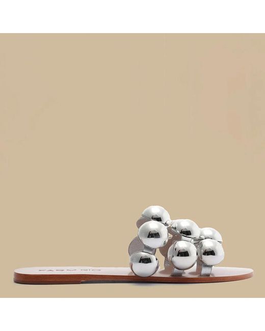 Farm Rio Natural Color Beads Flat Sandal