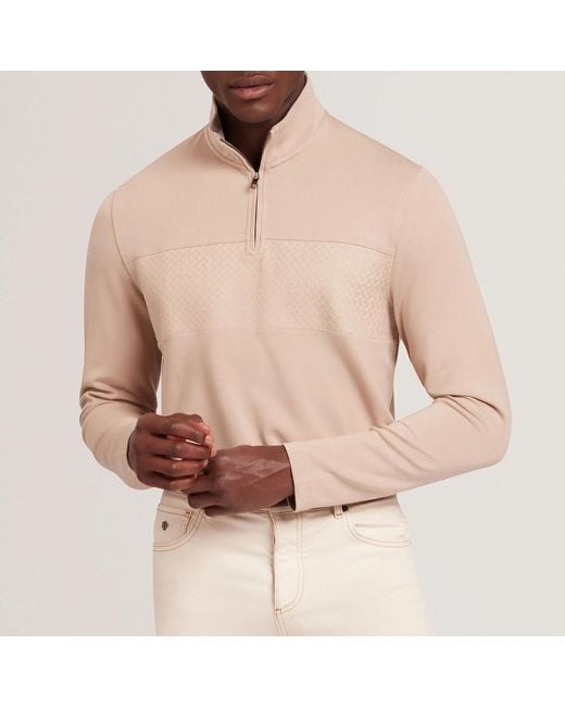 Ted Baker Natural Taupe Simonea Panel Half-Zip Jumper
