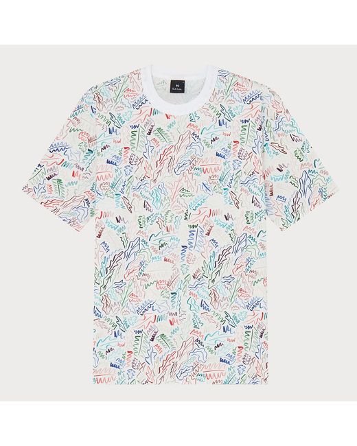 Paul Smith Blue Patterned T-Shirt