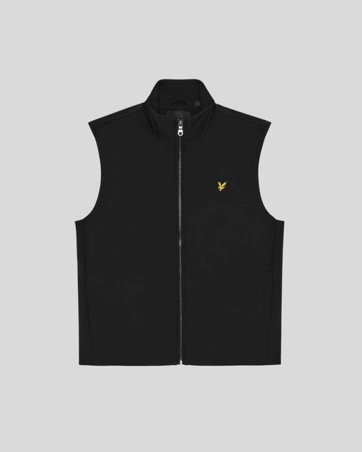 Lyle & Scott Black Mesh-Back Softshell Gilet for men