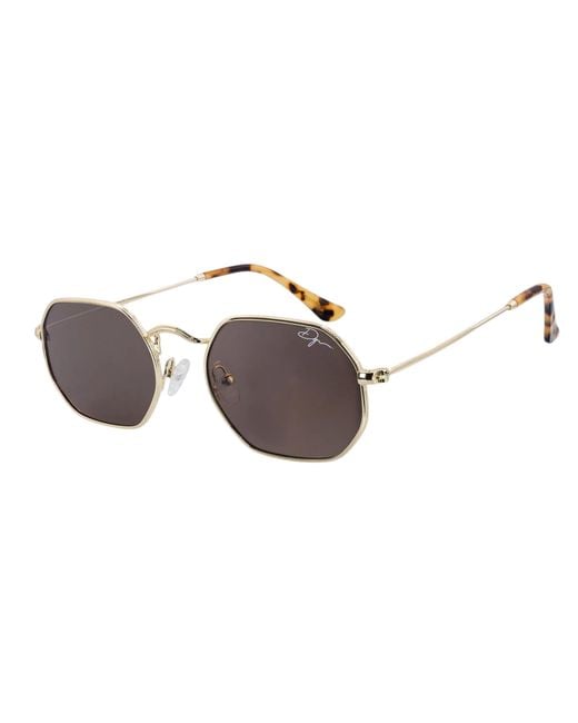 Infinity Leather Metallic De-Gamme Retro Rectangle Polarized Sunglasses