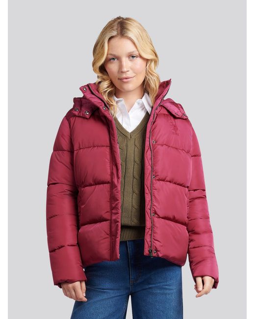 U.S. POLO ASSN. Red Plum Sateen Puffer Jacket
