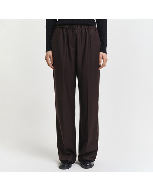 Gant Black Wool Blend Pull On Trousers