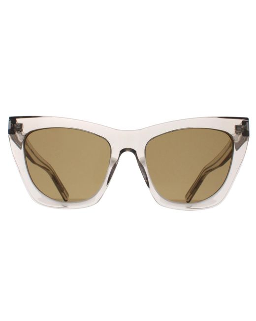 Saint Laurent Brown Sunglasses Sl214 Kate 032 Transparent