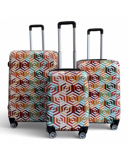Infinity Luggage Multicolor Snowball Ombre Print Expandable Hard Shell Suitcase