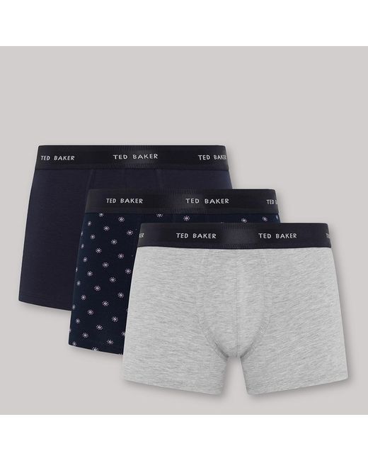 Ted Baker Blue 3-Pack Trunks