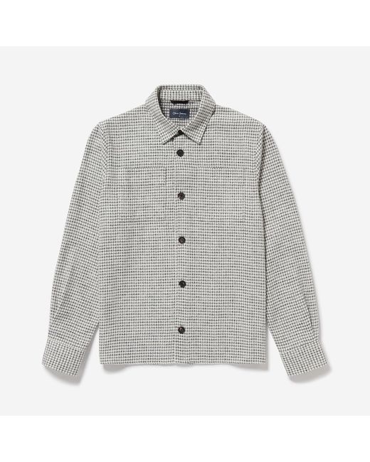 Oliver Sweeney Gray Cotton Mouline Overshirt for men