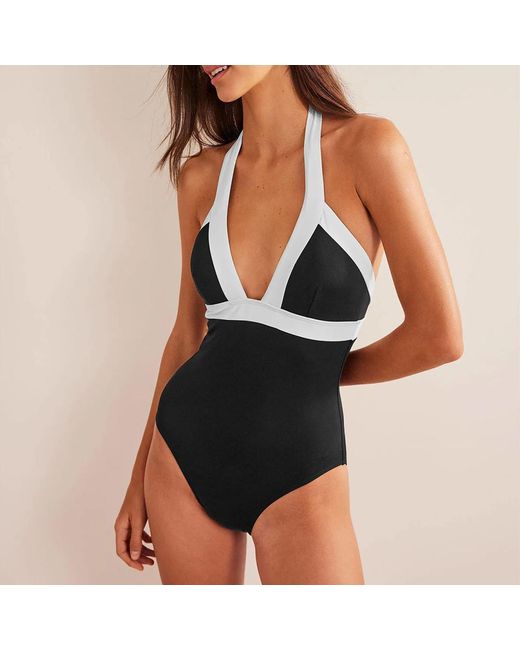Boden Black Ithaca Halter Swimsuit