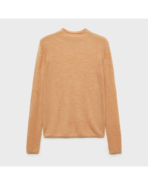 Mango Natural Perkins Wool Blend Neck Fine Knit Jumper