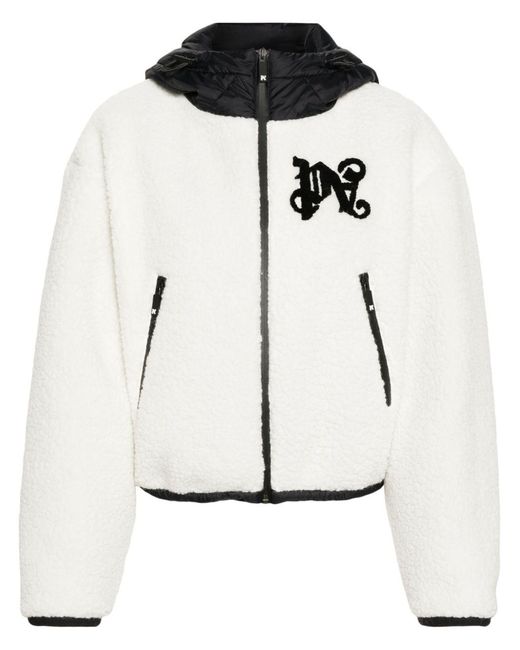 Palm Angels White Monogram Cozy Ski Jacket