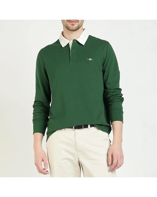 Gant Green Pique Heavy Rugger Jumper