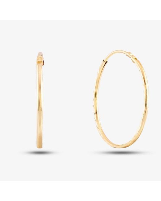 T.H.Baker Metallic 9Ct Sleeper Hoop Earrings Se929