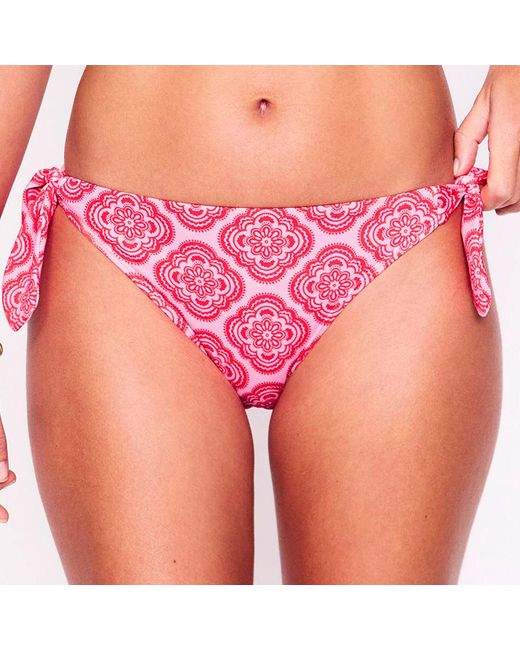 Boden Pink Botanic Blush Tie Side Bikini Bottoms