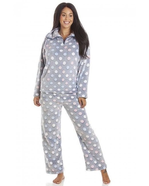 CAMILLE Gray Spot Print Pyjama Set