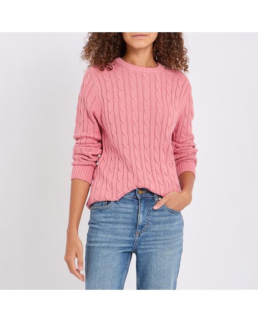 Joules Red Cable Cotton Jumper