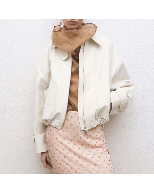 Mango Natural Bomber Jacket With Adjustable Hem