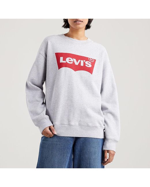Levi's Gray Graphic Logo Cotton Sweatshirt