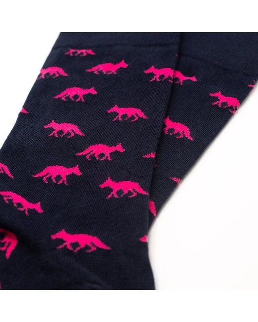 Jemsox Pink Lone Fox Design Cotton Super Soft Socks