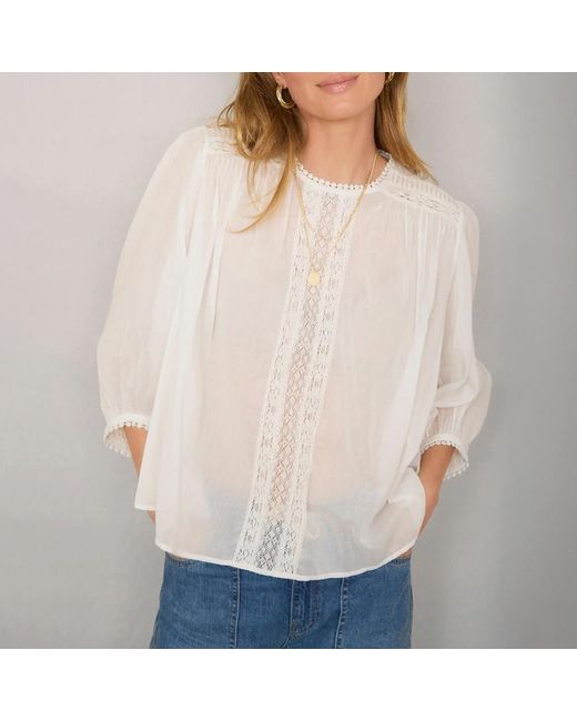 Wyse White Ivory Sofie Cotton Blouse