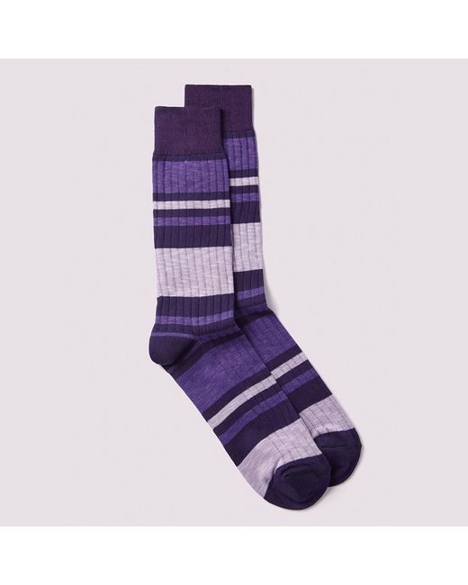 Duchamp Purple Melange Stripe Socks
