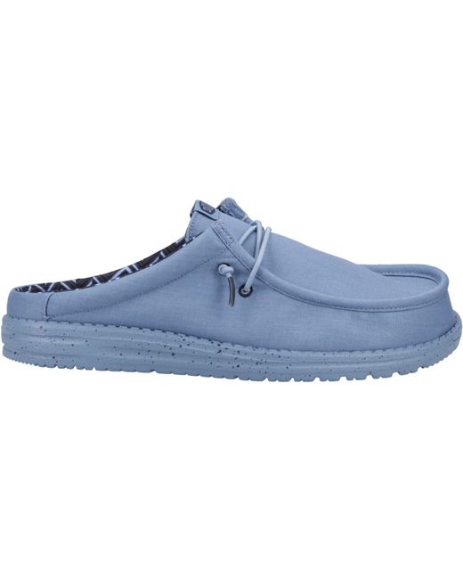 HeyDude Blue Wally Slip Canvas Mule