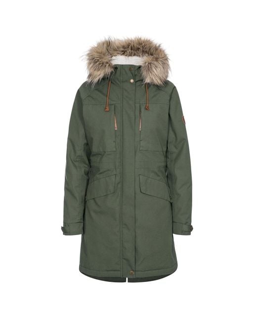 Trespass Green Waterproof Jacket Faithful Polyester Basil
