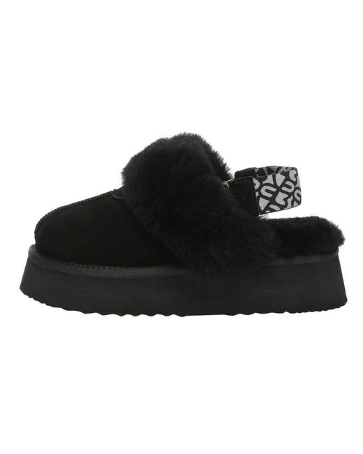EVER AU Black Wagtail Removable Strap Platform Slippers