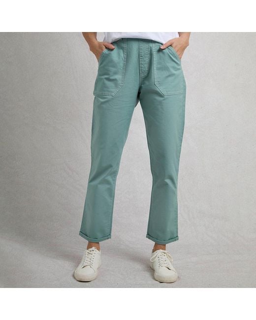 Weird Fish Blue Organic Cotton Trouser
