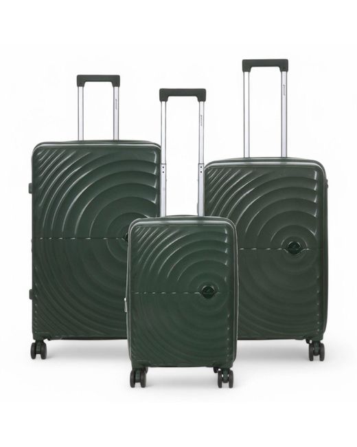 Infinity Luggage Green Snowball Dark Expandable Hard Shell Suitcase