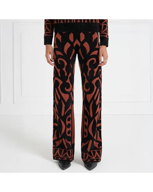 Temperley London Black Pattern Jani Wool Trousers